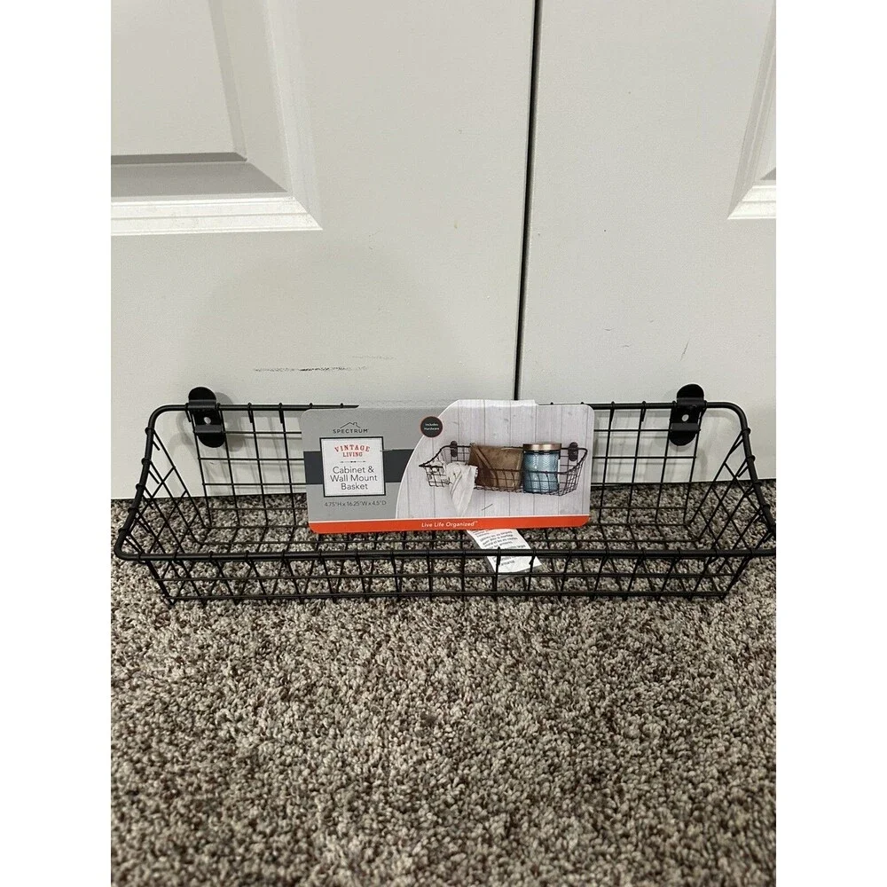 Spectrum Vintage Living Basket, Medium, Black